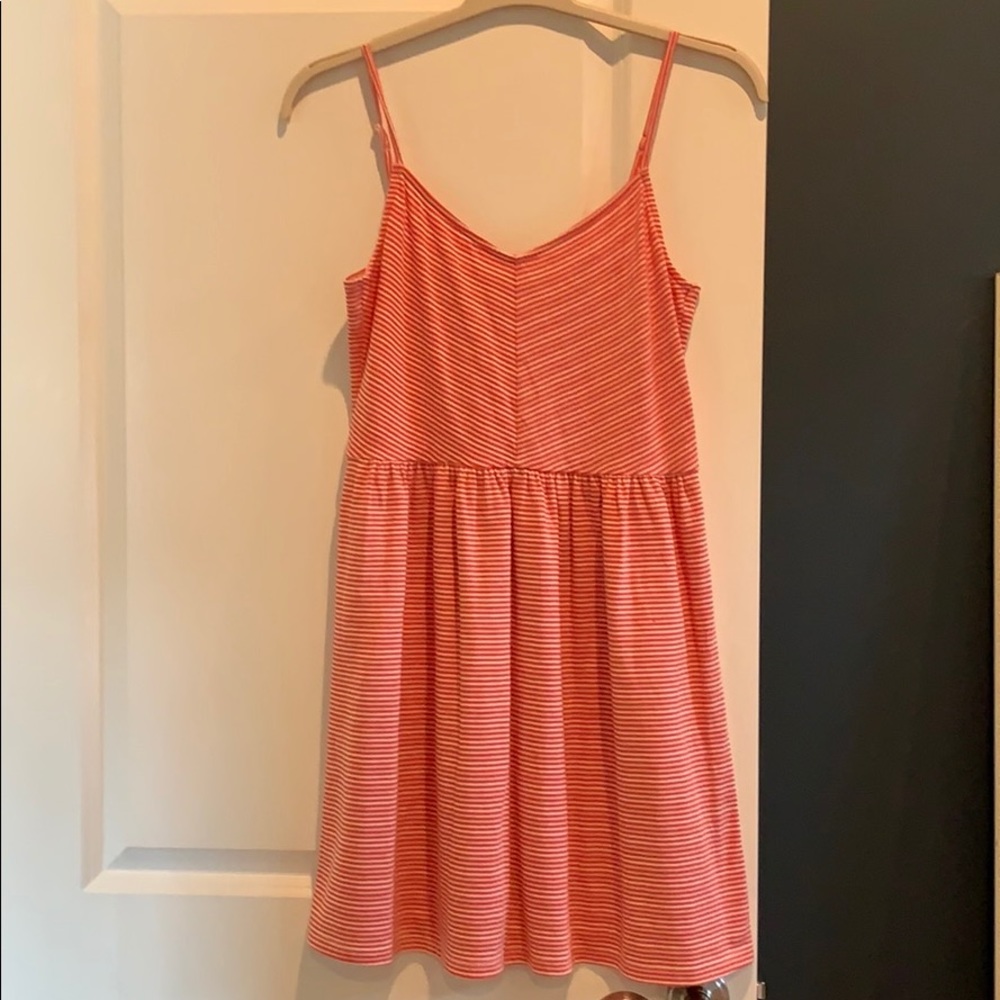Loft orange and white striped dress. Medium.